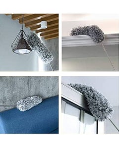 eBasket Microfiber Flicker with Extra Long 2.5 Meter Stainless Steel Handle, Extendable with Bendable Head for Cleaning High Ceiling Fans, Indoor Ceiling, Cobwebs and Vacuum Dust, Wet or Dry Use  - Image 1