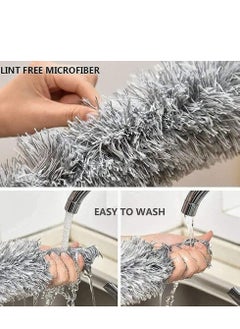 eBasket Microfiber Flicker with Extra Long 2.5 Meter Stainless Steel Handle, Extendable with Bendable Head for Cleaning High Ceiling Fans, Indoor Ceiling, Cobwebs and Vacuum Dust, Wet or Dry Use  - Image 3