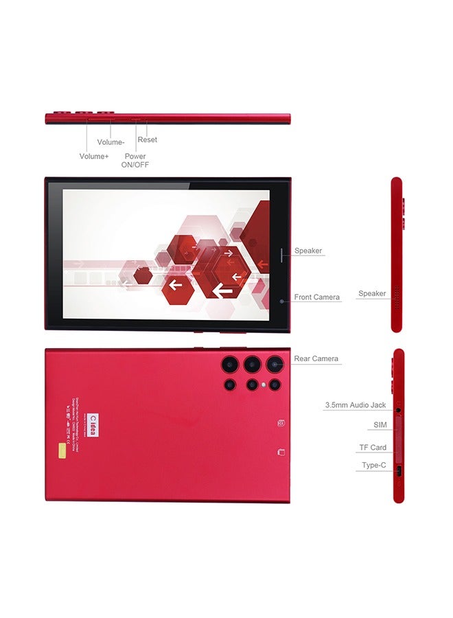 C idea 8 Inch Tablet, Google Android 9.0 Dual Cameras 256GB Storage Long Battery Life  For Adults Teenagers CM822 Red - Image 3