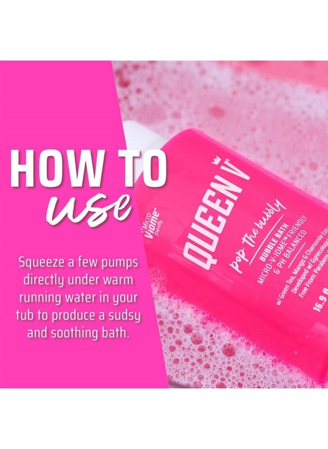 Queen V - ® Pop The Bubbly - Bubble Bath 16.9 oz, pH Balanced, Microbiome Friendly, Free from Parabens, for a Relaxing soak in The tub. - Image 1
