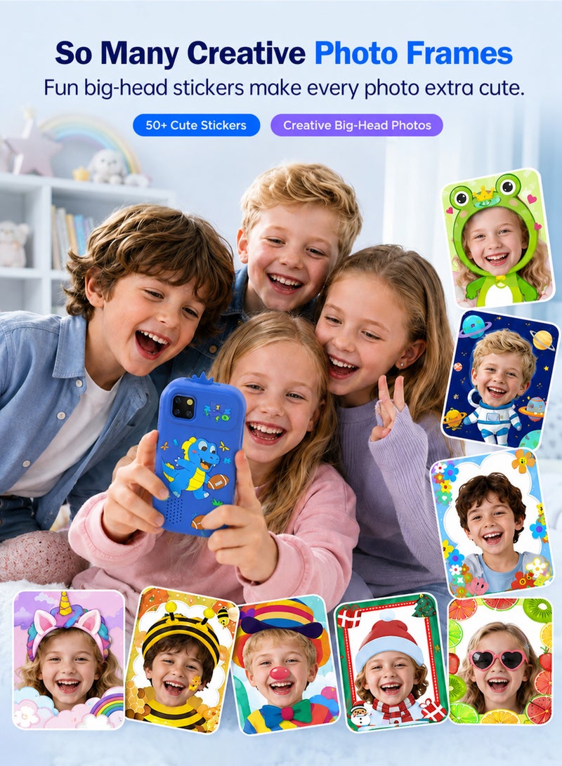 Kids Smart Phone for Girls Gifts, Toddler Birthday Gift for Age 3 4 5 6 Year Old, Kids Cell Phone Toy with 3.5” Touchscreen, Dual Cameras, Learning, Play Games, Video Player with 32GB Card - Image 5