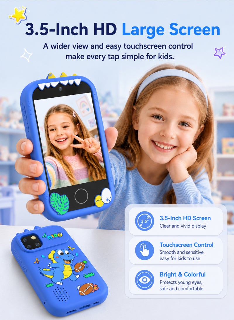 Kids Smart Phone for Girls Gifts, Toddler Birthday Gift for Age 3 4 5 6 Year Old, Kids Cell Phone Toy with 3.5” Touchscreen, Dual Cameras, Learning, Play Games, Video Player with 32GB Card - Image 4