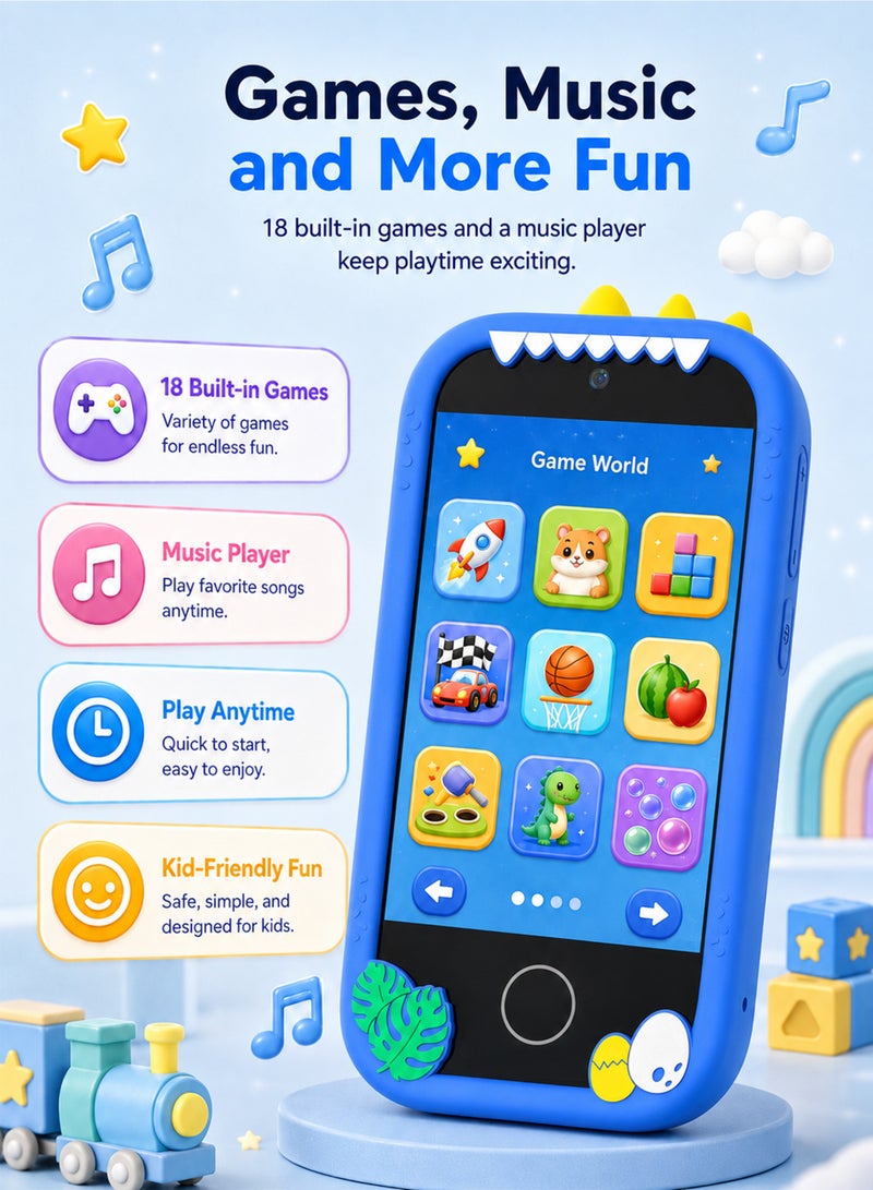 Kids Smart Phone for Girls Gifts, Toddler Birthday Gift for Age 3 4 5 6 Year Old, Kids Cell Phone Toy with 3.5” Touchscreen, Dual Cameras, Learning, Play Games, Video Player with 32GB Card - Image 3