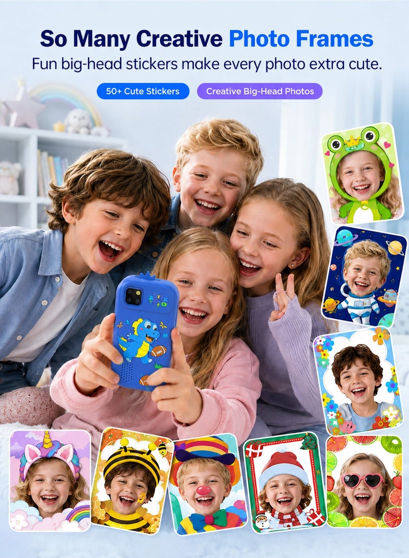 EVEREEN Kids Smart Phone for Girls Gifts, Toddler Birthday Gift for Age 3 4 5 6 Year Old, Kids Cell Phone Toy with 3.5” Touchscreen, Dual Cameras, Learning, Play Games, Video Player with 32GB Card - Image 5