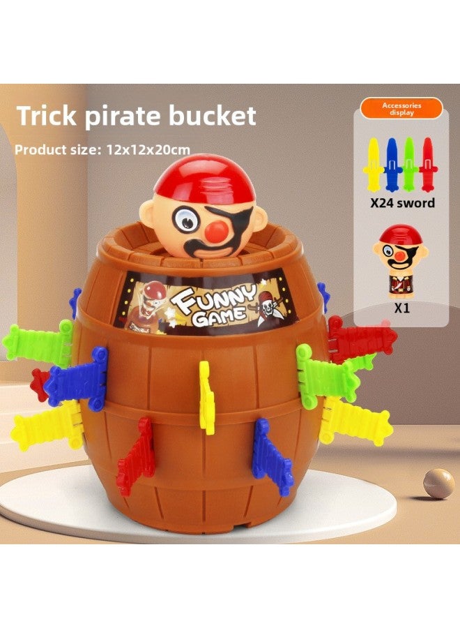 Parent-Child Interactive Board Game Crocodile Biting Hand Toy Villain Fighting Head Sword Pirate Bucket Kidsren's Toy New Year's Game