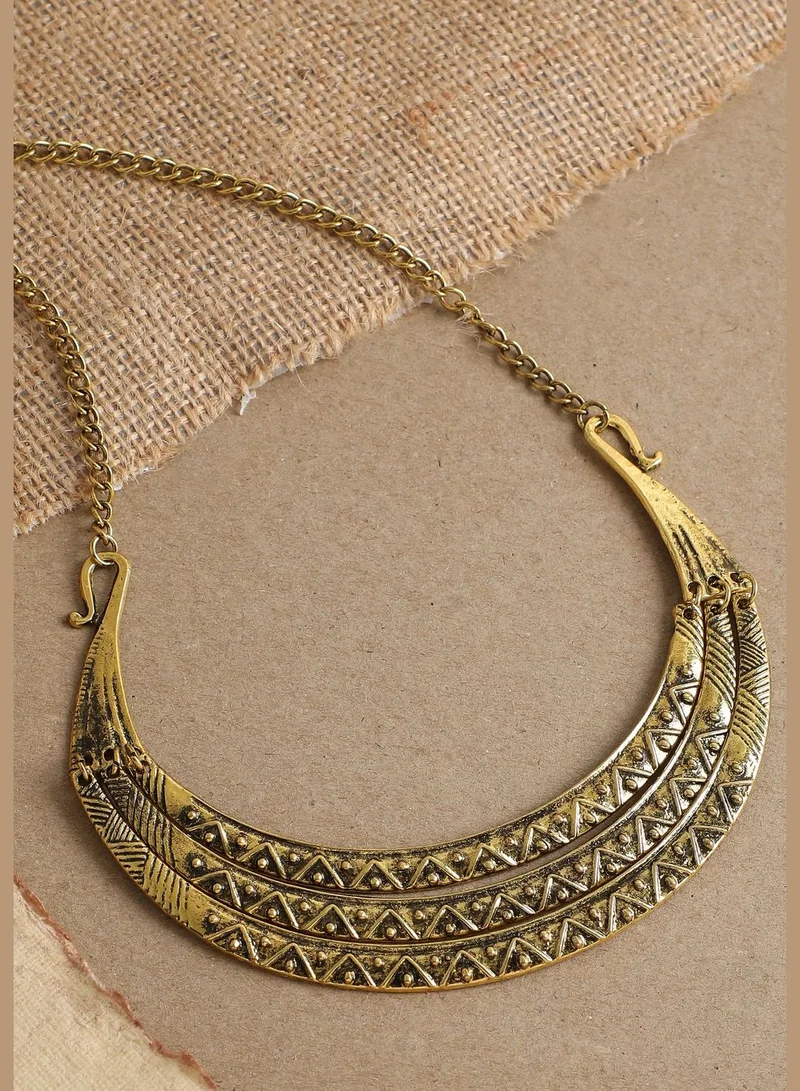 SOHI Gold Plated Party Designer Stone Necklace For Women