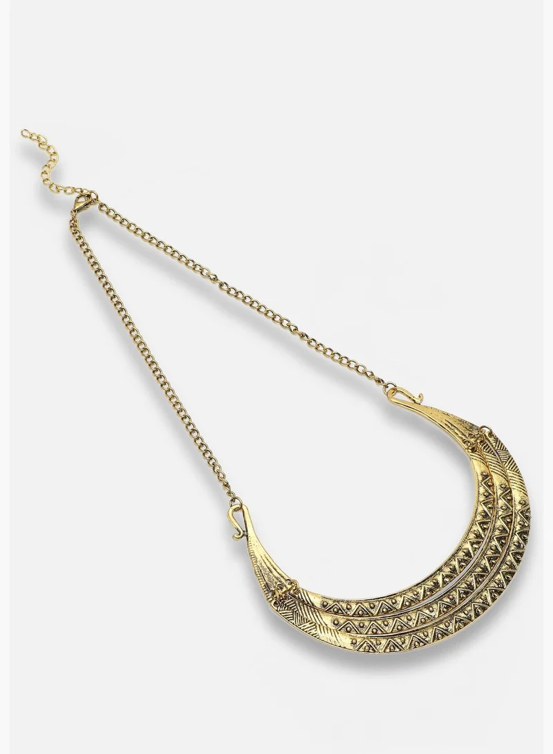 SOHI Gold Plated Party Designer Stone Necklace For Women