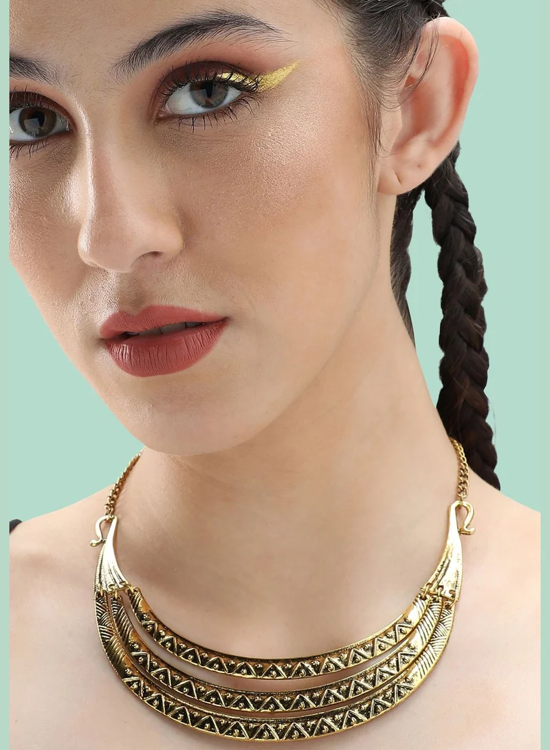 SOHI Gold Plated Party Designer Stone Necklace For Women