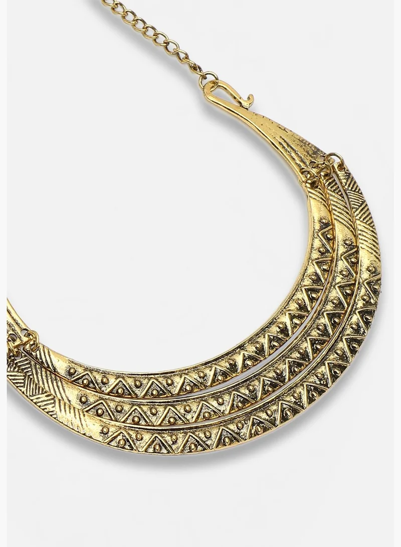 SOHI Gold Plated Party Designer Stone Necklace For Women