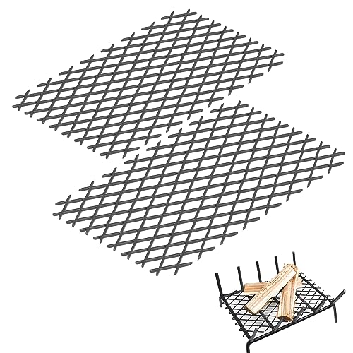 Powrocket 2 Pack Fireplace Grate Ember Retainer 16 x 10 InchHeavy Duty Solid SteelAdd Support to Fire Logs on GrateSuitable for Most Indoor Fireplace and Outdoor Fire Pit - Image 1