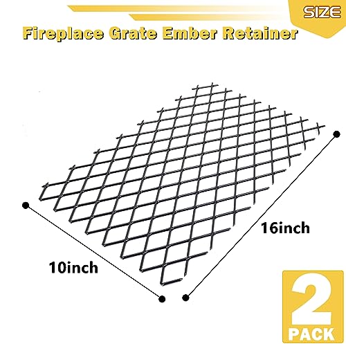 Powrocket 2 Pack Fireplace Grate Ember Retainer 16 x 10 InchHeavy Duty Solid SteelAdd Support to Fire Logs on GrateSuitable for Most Indoor Fireplace and Outdoor Fire Pit - Image 3