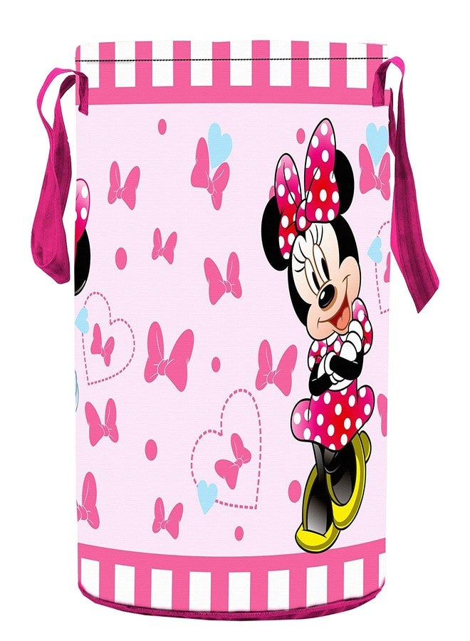 Kuber Industries Disney Minnie Print Non Woven Fabric Foldable Laundry Basket, Toy Storage Basket, Cloth Storage Basket with Handles,45 LTR (Pink) - Image 3