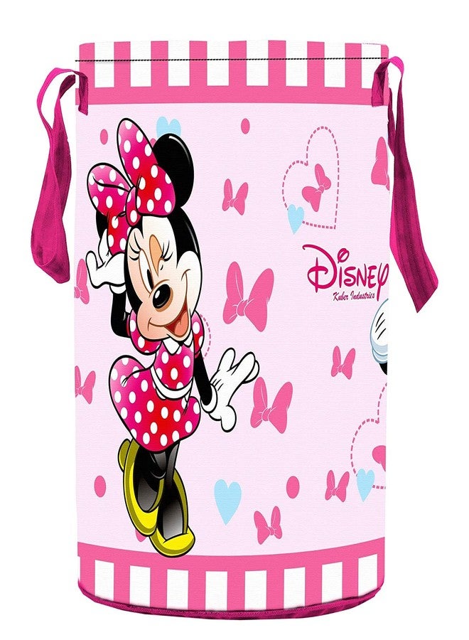 Kuber Industries Disney Minnie Print Non Woven Fabric Foldable Laundry Basket, Toy Storage Basket, Cloth Storage Basket with Handles,45 LTR (Pink) - Image 2