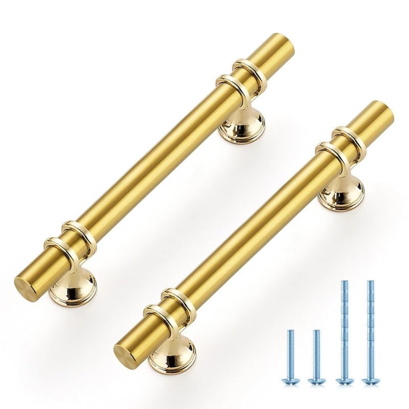 Ravinte Hardware 5 Pack 6 Inch Gold Cabinet Pulls Handles Kitchen Cabinet Hardware Dresser Cupboard Handles Drawer Pulls 375 Inch CC - Image 2