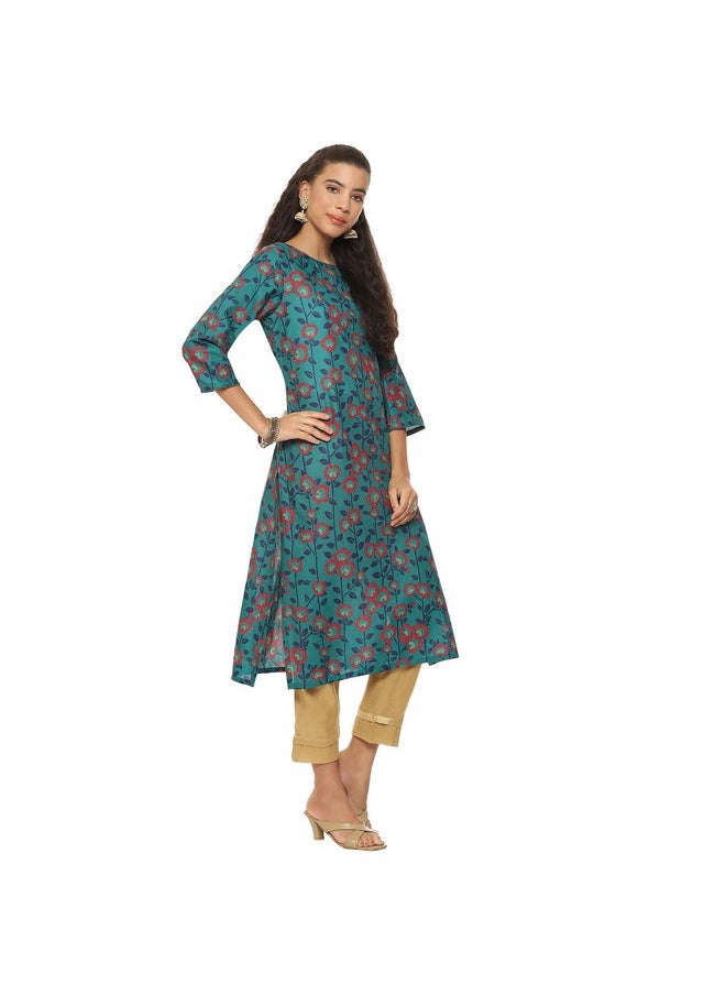 BIBA Women Cotton Printed Straight Kurta(MNMASSORTED16907E_Turquoise_L) - pzsku/Z3CE4AA58F4471816864BZ/45/_/1737806280/91a45bbb-3909-4afc-95ac-a254395845fe