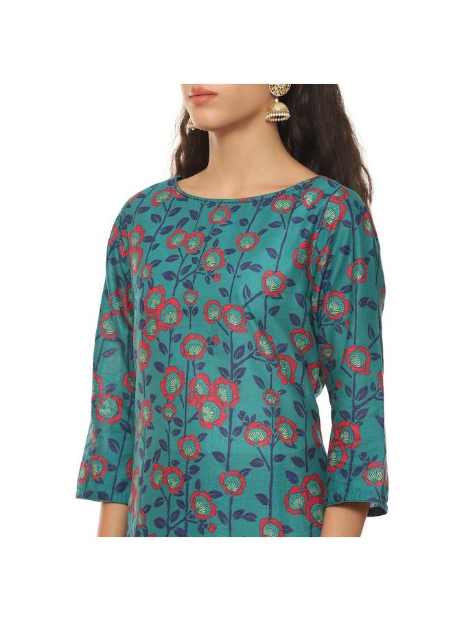 BIBA Women Cotton Printed Straight Kurta(MNMASSORTED16907E_Turquoise_L) - pzsku/Z3CE4AA58F4471816864BZ/45/_/1737806283/370619c7-45a4-4403-b876-81ad93cbb94a