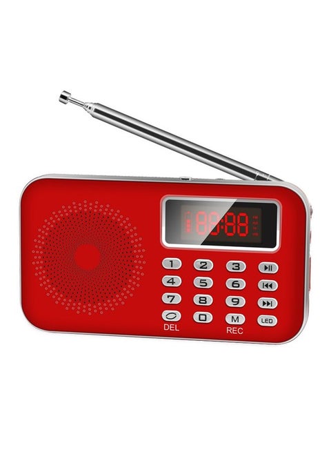 Y-619  FM/AM Mini Radio MP3 Rechargeable Music Player Support TF/SD Card with LED Display(Red)