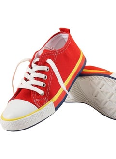 Liger Boy Girl Linen Short Converse Model Lace-Up Sports Shoes Red  - Image 4