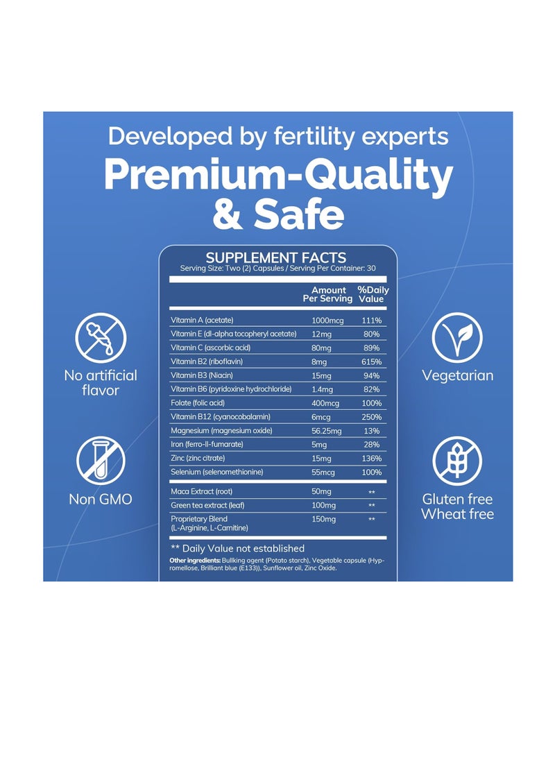 كونسيف_بلس خصوبة الرجال تدعم الصحة الإنجابية - 16 فيتامين ما قبل الولادة - 60 كبسولة - Image 2