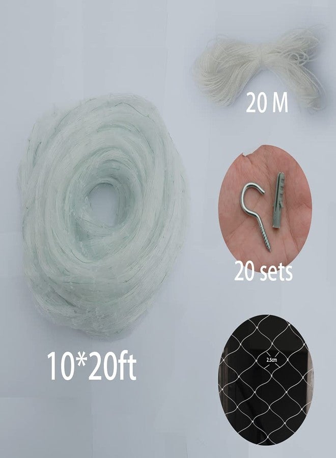 Qesonoo Cat Balcony Net Cat Anti-Fall Fence Net Dog Fence Nets Transparent Nylon Pet Mesh Fence Anti-Fall Netting for Balcony Window Stairs Netting for Balcony Window Stairs（1020ft, 10 * 20ft - Image 2