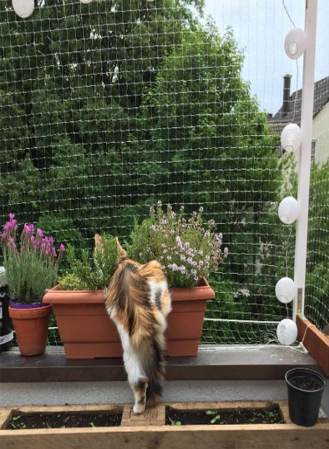 Qesonoo Cat Balcony Net Cat Anti-Fall Fence Net Dog Fence Nets Transparent Nylon Pet Mesh Fence Anti-Fall Netting for Balcony Window Stairs Netting for Balcony Window Stairs（1020ft, 10 * 20ft - Image 4