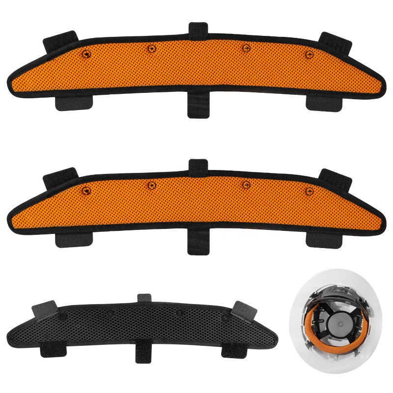 Hard Hat and Safety Helmet Sweatbands Liner Accessories Washable Sweat Band Cooling Suspension Replacement for Hard Hats Reusable Insert Replacement Orange 3 PCS