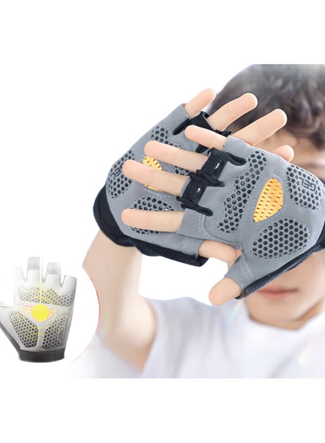 Ousen Children'S Cycling Gloves Night Light Boys Summer Boys Half Finger Student Rock Climbing Protective Cycling Horizontal Bar Sports Gloves - Image 3