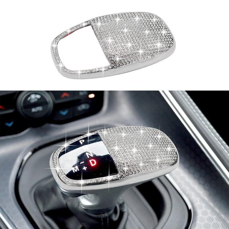 SENSHINE Gear Shift Knob Head Cover Bling Trim for Dodge Charger Accessories 20152023 Challenger 20152023 2024 Durango 20162025 2026 ABS Interior Shell Insert Decoration Protector Gear Shifter Cover White - Image 3