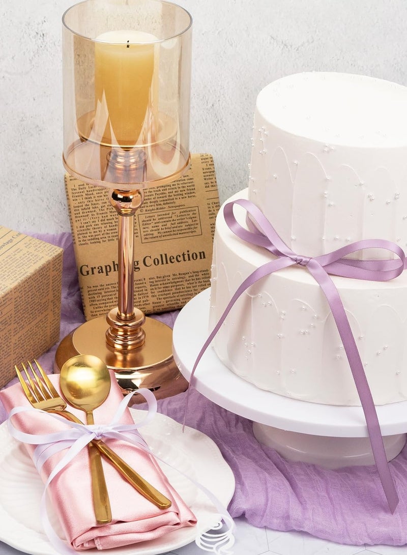 كيلا 6 قطع من شرائط الساتان الأرجوانية الرفيعة، مقاس 3/8 بوصة × 60 ياردة، بألوان متنوعة من الخزامى والليلك والأرجواني الداكن، لباقة الزهور، وتغليف الهدايا، ودعوات الزفاف، وحفلات توديع العزوبية، وأقواس الشعر، وحقائب الهدايا، والحرف اليدوية. - Image 2