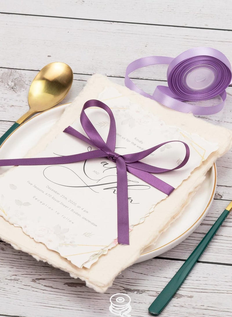 كيلا 6 قطع من شرائط الساتان الأرجوانية الرفيعة، مقاس 3/8 بوصة × 60 ياردة، بألوان متنوعة من الخزامى والليلك والأرجواني الداكن، لباقة الزهور، وتغليف الهدايا، ودعوات الزفاف، وحفلات توديع العزوبية، وأقواس الشعر، وحقائب الهدايا، والحرف اليدوية. - Image 4