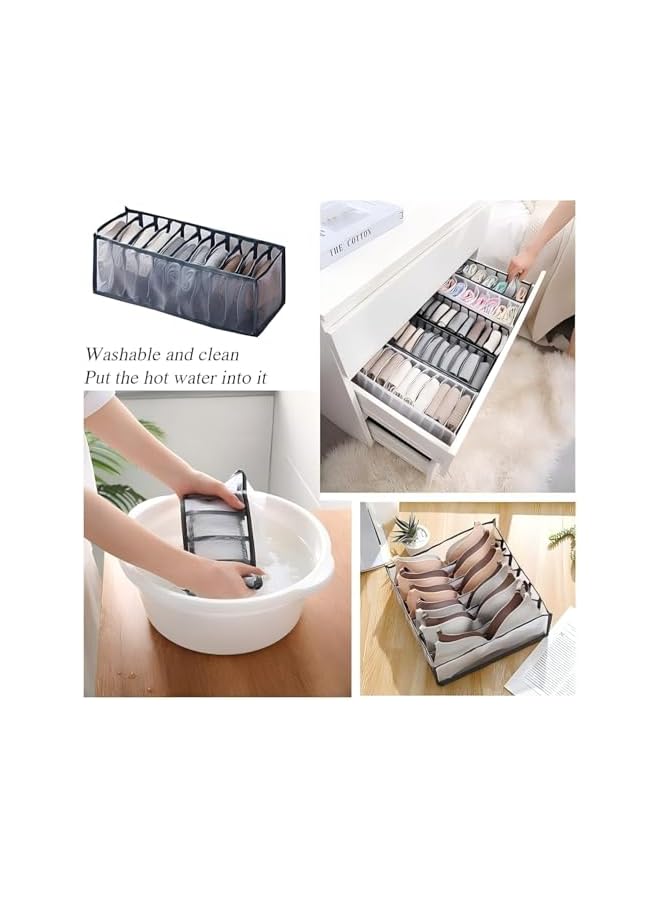 Green Tiger Dresser Drawer Storage Organizer for Undergarments, Thickening Storage Boxes Set of 3(Gray) - Image 5