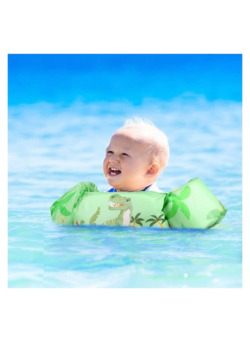 Generic Toddler Swim Vest Baby Swim Jacket Float Swimming Float Vest Infant Pool Floaties for Swimming Aid Boys Girls Learn to Swim Green Dinosaur - Image 3