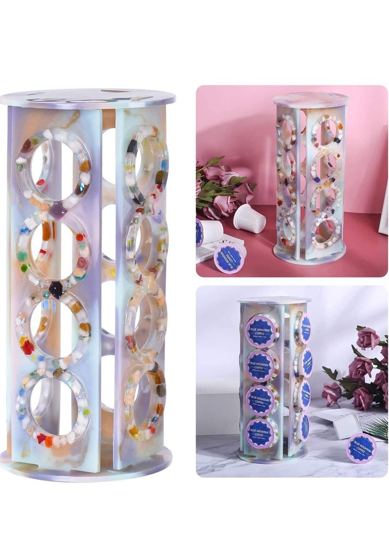 Coffee Pod Holder Resin mould Silicone 4 Sides Holders DIY Crystal Glue Dropping Epoxy Casting moulds Rotary Storage Rack Display