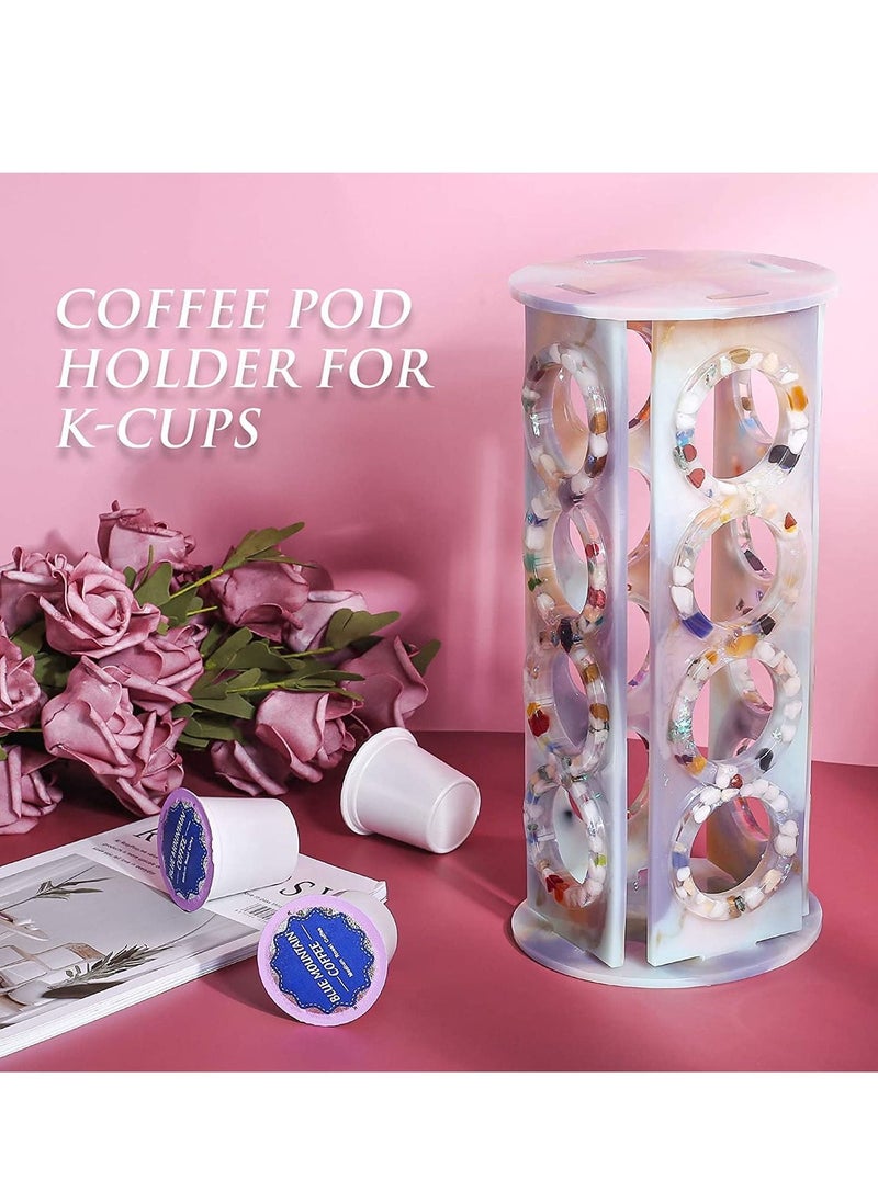 Coffee Pod Holder Resin mould Silicone 4 Sides Holders DIY Crystal Glue Dropping Epoxy Casting moulds Rotary Storage Rack Display