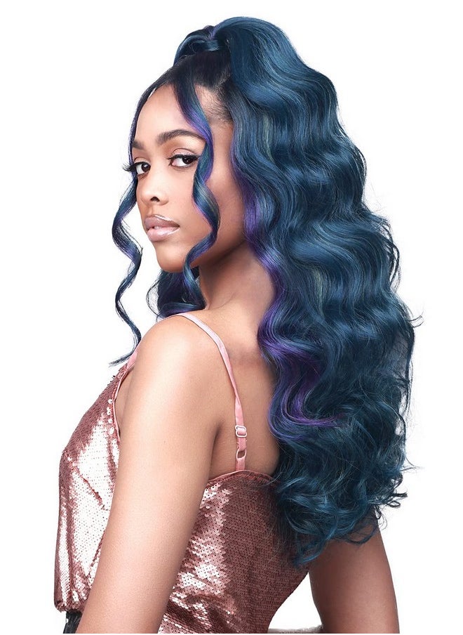 BOBBI BOSS 13X2 Deep Lace Synthetic Hair Wig Mlf418 Eleanor Updo Revolution Long Curly Style High Heat Resistant Wigs (2 Dark Brown)  - Image 2