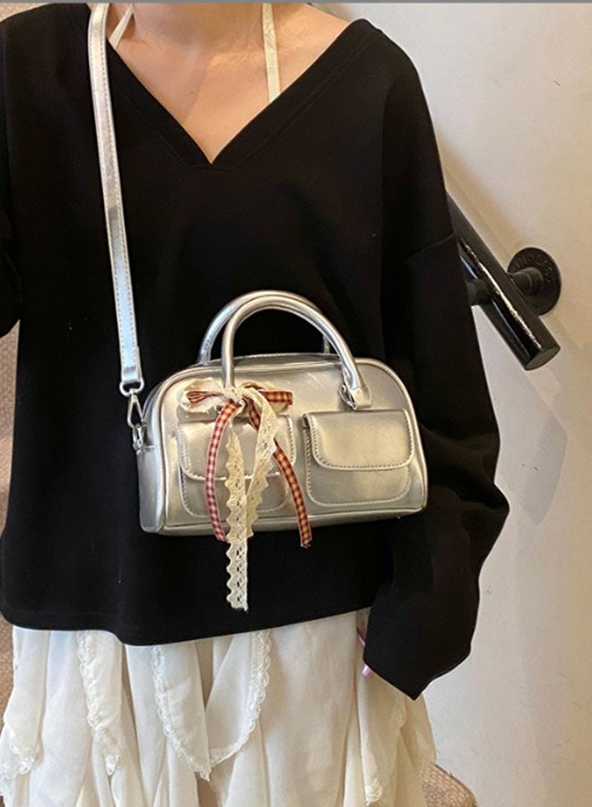 JCB CHIC حقيبة كتف جلدية من جلد البولي يوريثان متعددة الاستخدامات للسيدات، حقيبة كتف مائلة متقاطعة أحادية الكتف ذات سعة كبيرة أنيقة - Image 1