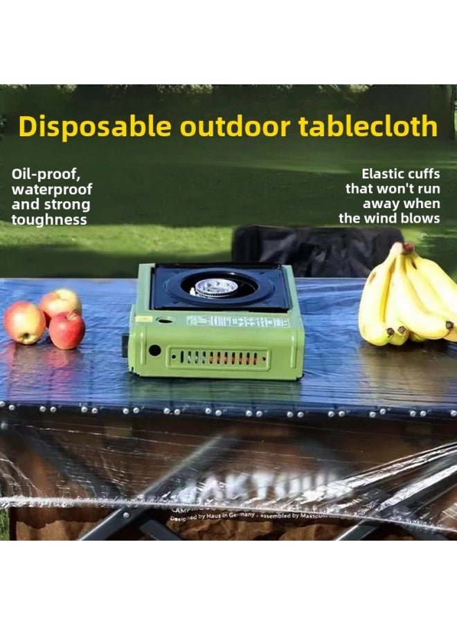 Generic - Picnic Camping Table Disposable Thickened Elastic Windproof Tablecloth Cover Outdoor Trolley Table Waterproof And Oil-proof Super Thick-Color:]-Specifications:10 Packs ] - Image 1