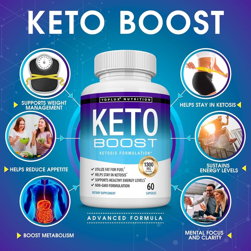 Toplux Keto Boost Diet Pills Ketosis Supplement  Natural Exogenous Keto Formula Support Energy  Focus Advanced Ketones for Ketogenic Diet Keto Diet Pills for Men Women - Image 2