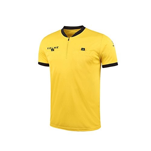 KELME Pro Soccer Referee Jersey Uniform Short Sleeve - Includes Ref Shirt and Shorts (Small, Yellow) - Image 2