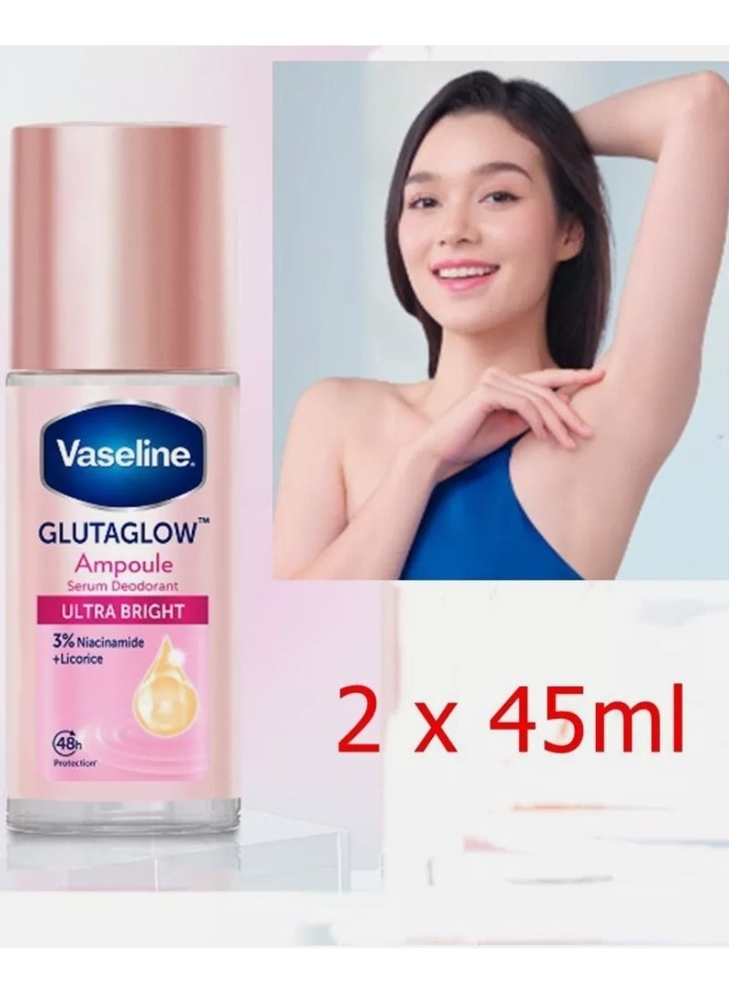 فازلين مزيل العرق سيروم جلوتاجلو ألترا برايت من فازلين - 45 مل*2 - Image 2