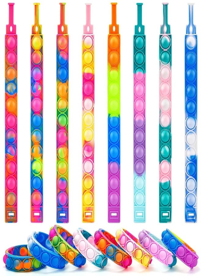 OANGO Pop It Bracelet Fidget Toys, Push pop Bubble Sensory Toys, Silicon Satisfying Relaxing Toys,Fidget Toys for Kids Girls Boys Adults Stress Reliever (Pack of 5) - Image 1