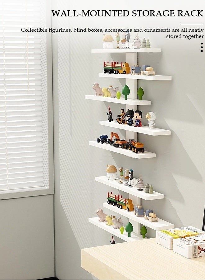 DUNISO 5-Tier Wall Mounted Display Shelf for Anime Figurines Shelf, Dolls, Green Plants & Statues – White Hanging Rack for Home, Study Room, or Children's Room,anime shelf,Creative Home Decor - Image 3
