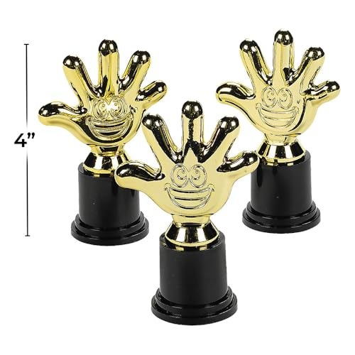 Fun Express High Five Trophies Great for Rewards (Set of 12) - Image 3