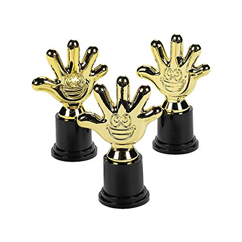 Fun Express High Five Trophies Great for Rewards (Set of 12) - Image 1