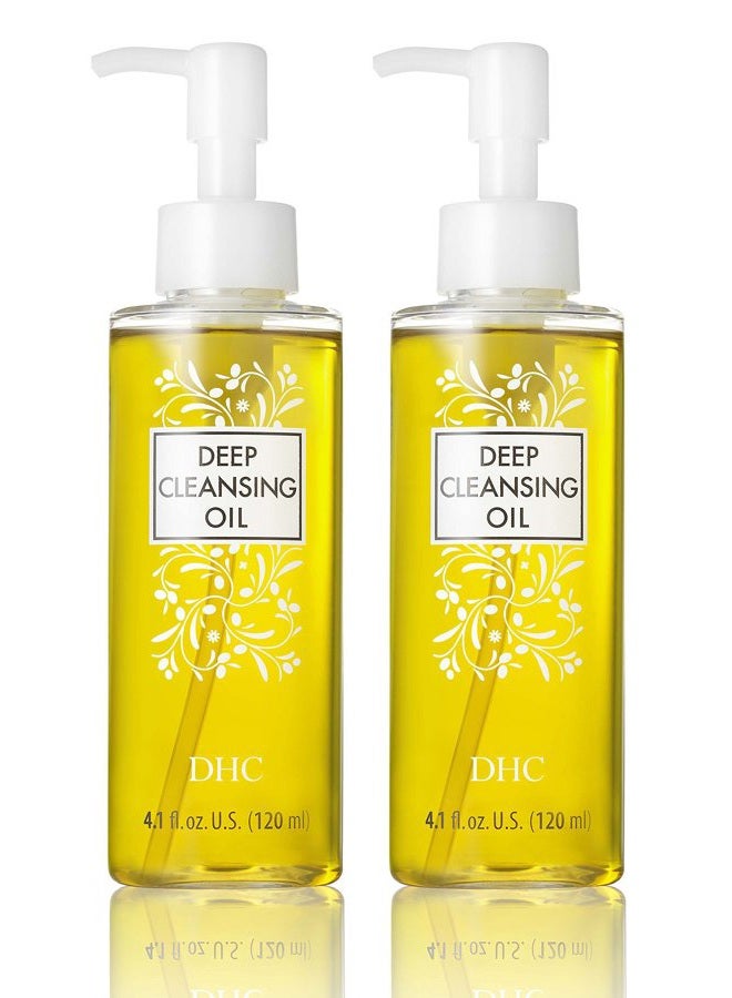 DHC Deep Cleansing Oil Medium 2 pack, Facial Cleansing Oil, Makeup Remover, Cleanses without Clogging Pores, Residue-Free, Fragrance and Colorant Free, All Skin Types, 4.1 fl. oz. - Image 1