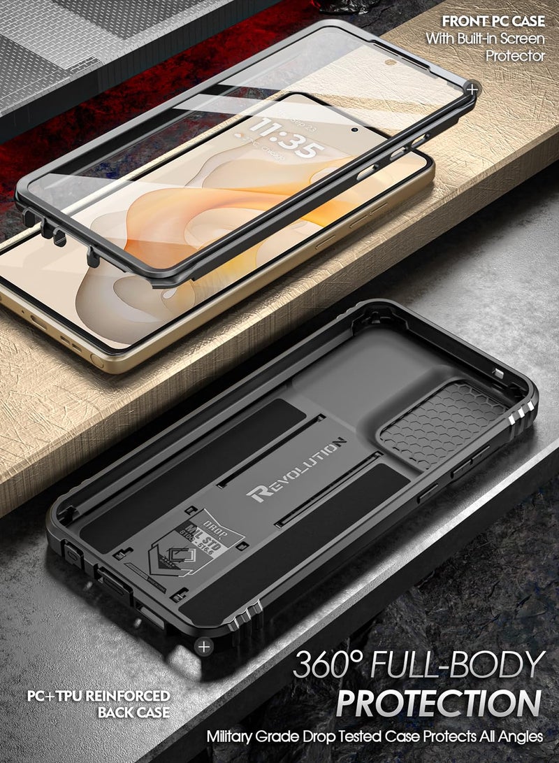 Poetic Revolution Case for Motorola Moto G Stylus 5G 2024,[Slide Camera Cover],[20FT Mil-Grade Drop Tested], Full-Body Grade Rugged Shockproof Cover with Kickstand and Built-in-Screen Protector, Black - Image 3