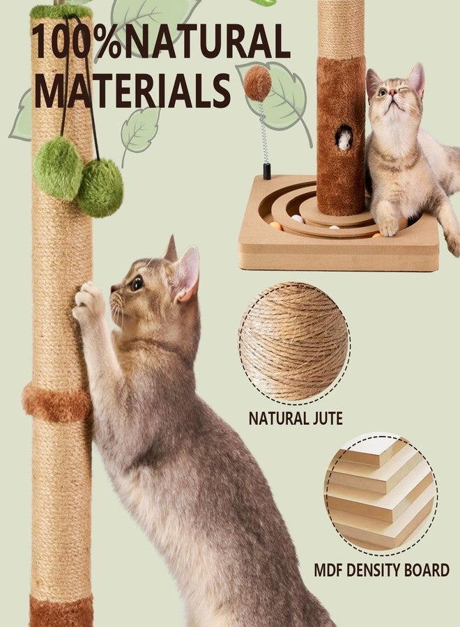 MECOOL Cat Scratching Post Sturdy and Premium Scratch Posts with Hanging Ball and Ball Track Toy Cute Cat Tree 30in for Indoor Kittens - Image 2