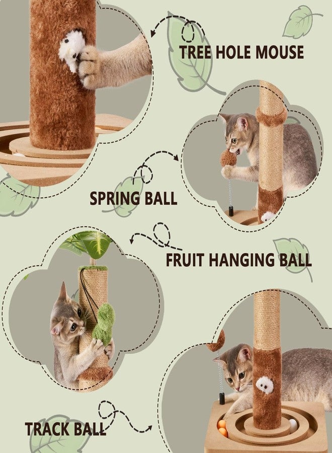 MECOOL Cat Scratching Post Sturdy and Premium Scratch Posts with Hanging Ball and Ball Track Toy Cute Cat Tree 30in for Indoor Kittens - Image 5