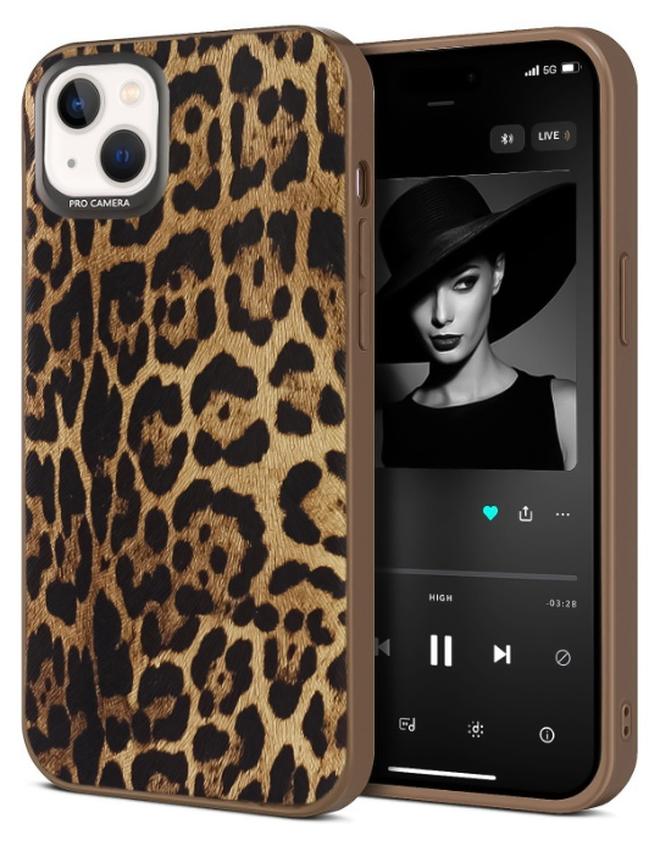 جراب هاتف بنقشة جلد النمر البري ونمط حيواني جريء لهاتف iPhone 14 Plus/15 Plus (Tiger 1)