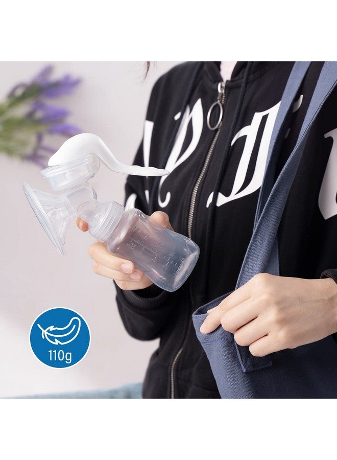Elfzone Manual Breast Pump, Adjustable Suction Silicone Hand Pump Breastfeeding, Small Portable Manual Breast Milk Catcher Baby Feeding Pumps & Accessories, White, Mother’s Day Gifts - Image 5